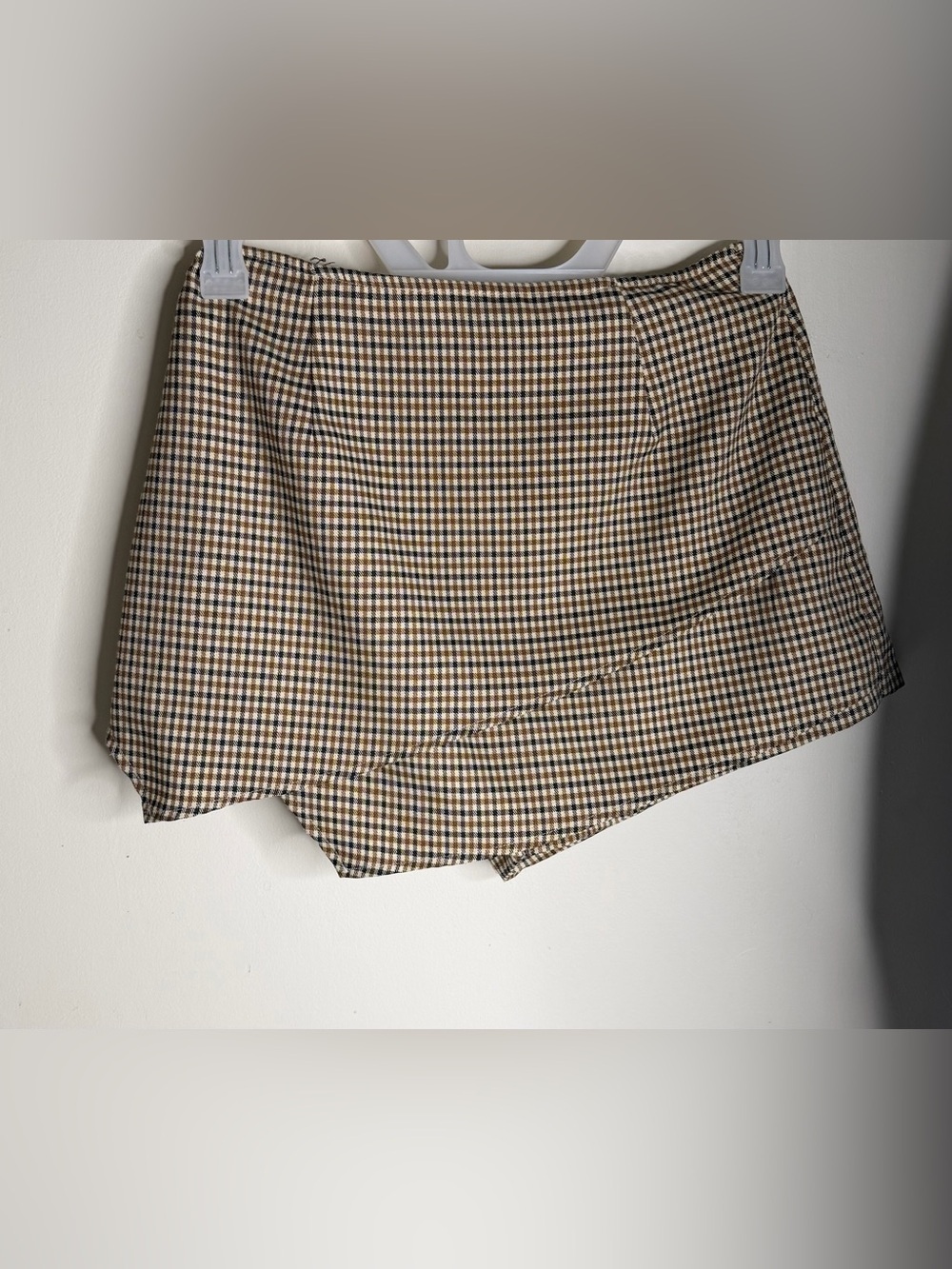 Lulu's Plaid Skort in Brown, Black, Cream